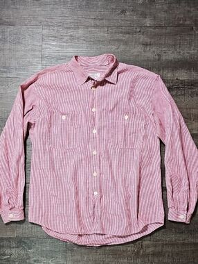 Armani Jeans - Red and White Striped Button Down Shirt